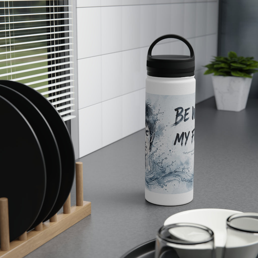 Bruce Lee "Be Water, My Friend" Sports Water Bottle – BPA-Free, Leak-Proof Flip Lid, Inspirational Martial Arts Quote Gym Bottle (12oz / 18oz/ 32oz)