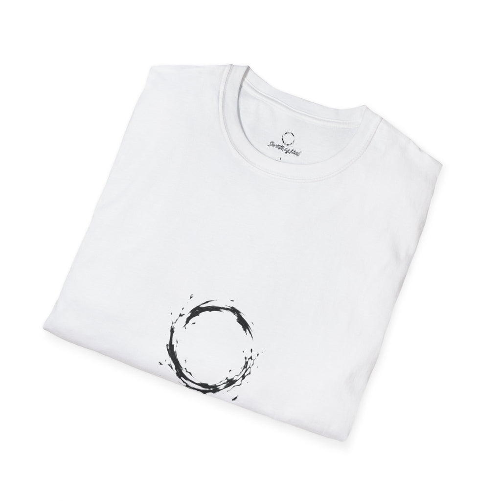 New T‑Shirt Minimal Zen Brush Circle with “Be Water, My Friend” Inspirational Graphic