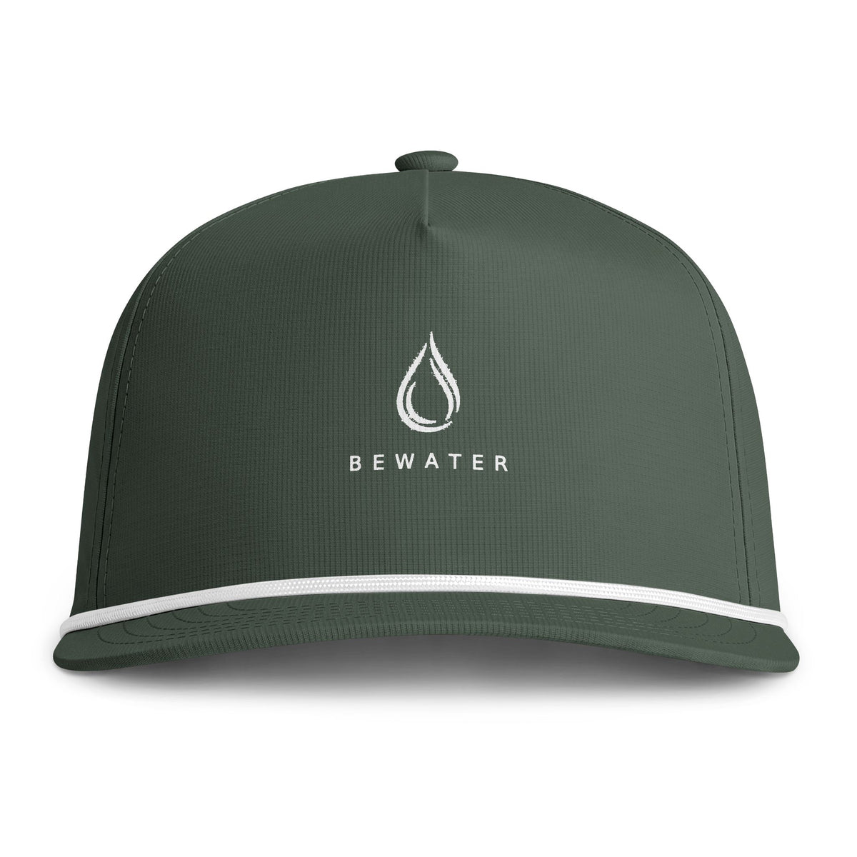 BeWater Sunwashed Rope Cap - Retro Water Drop Logo Rope-Trim Baseball Hat