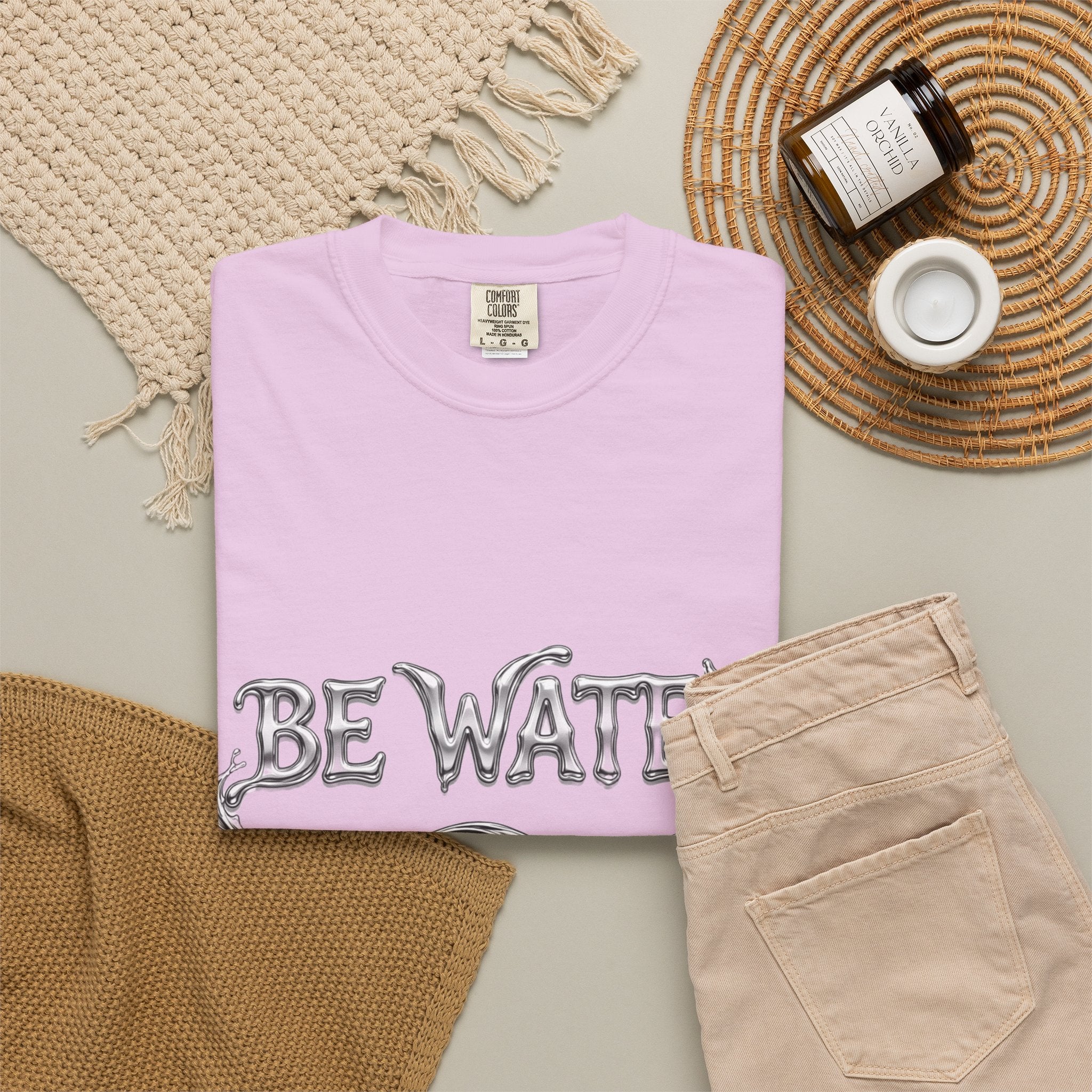 Bruce Lee "Be Water" Philosophy T-Shirt | Garment-Dyed Relaxed Fit, Unisex Style