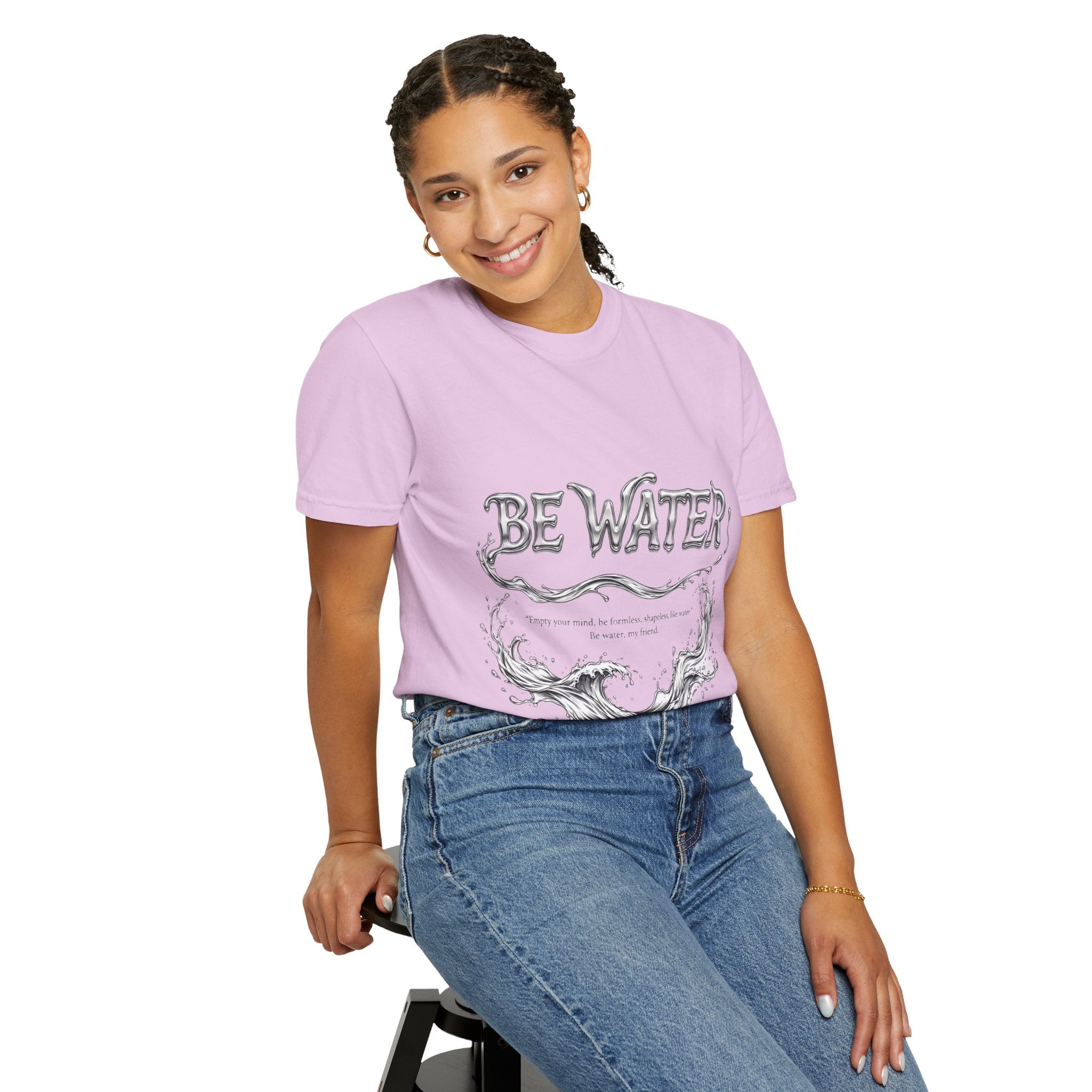 Bruce Lee "Be Water" Philosophy T-Shirt | Garment-Dyed Relaxed Fit, Unisex Style