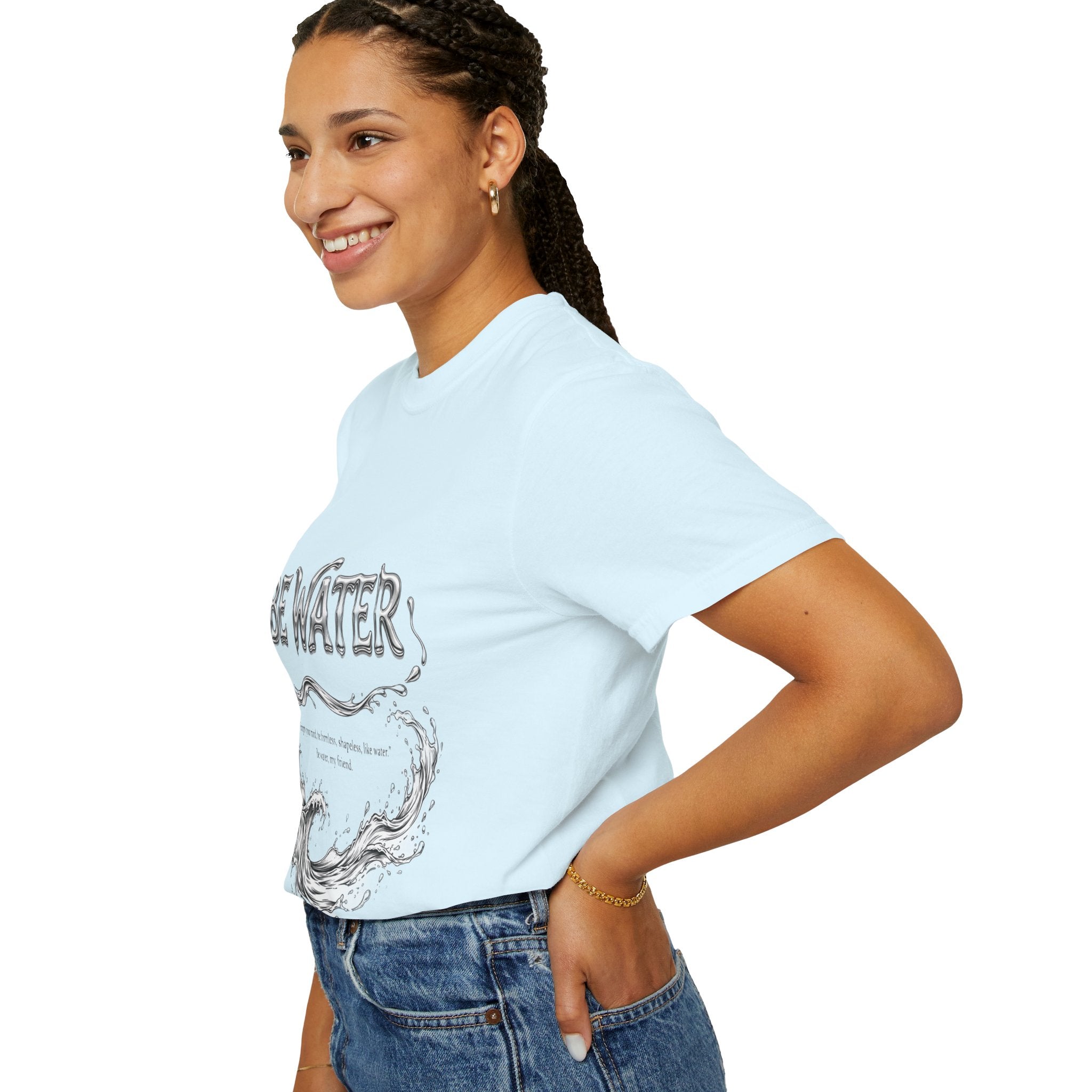 Bruce Lee "Be Water" Philosophy T-Shirt | Garment-Dyed Relaxed Fit, Unisex Style