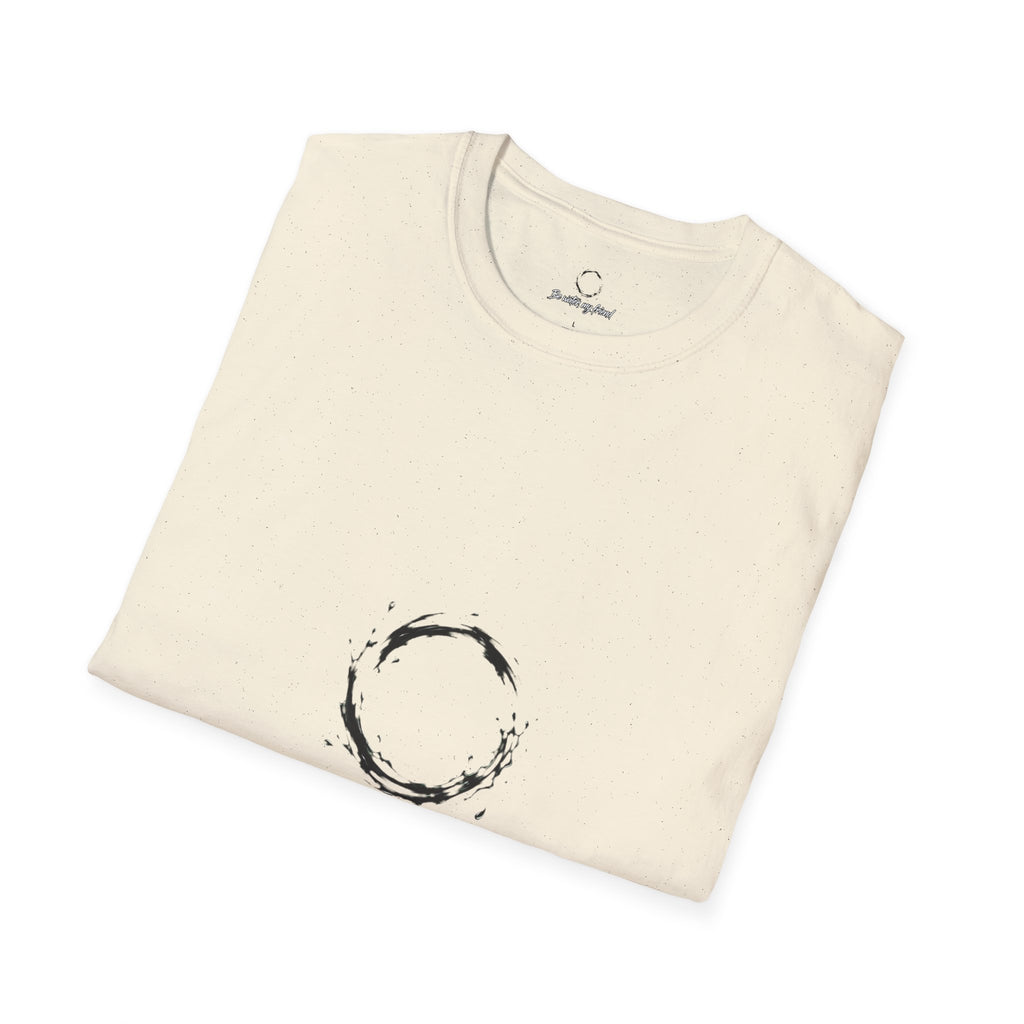 New T‑Shirt Minimal Zen Brush Circle with “Be Water, My Friend” Inspirational Graphic
