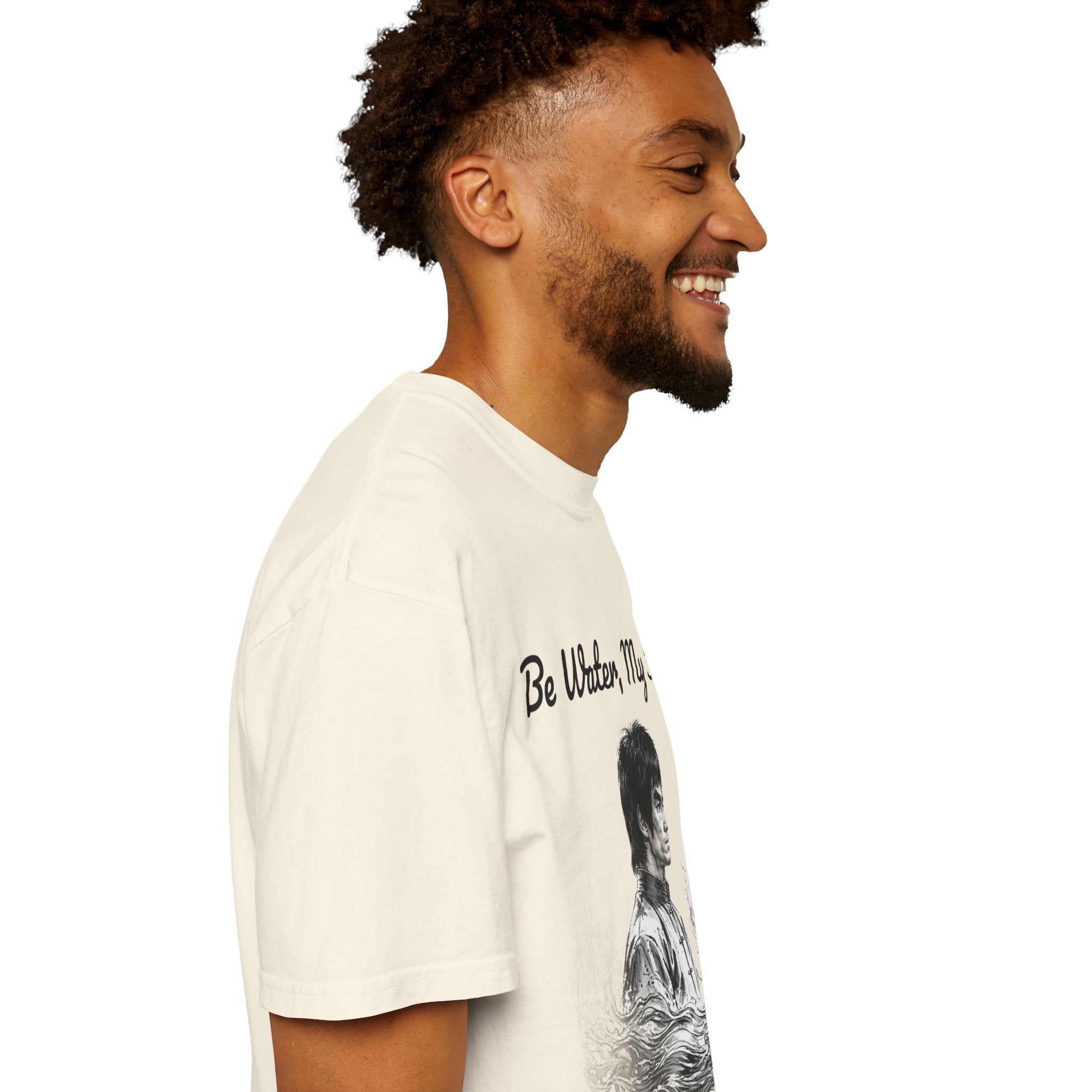 Embrace Adaptability: Bruce Lee Graphic T-Shirt, Classic Monochrome Portrait, Vintage Wash