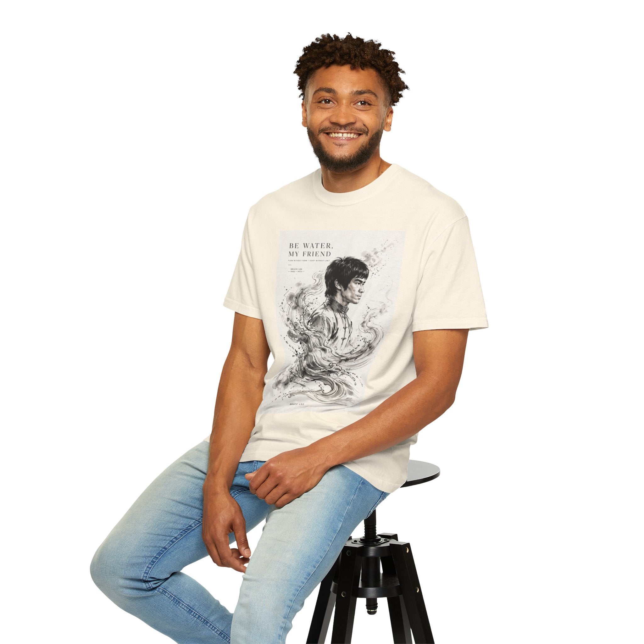 Unisex Garment-Dyed Multiple Colors T-shirt | Bruce Lee's Be Water My Friend