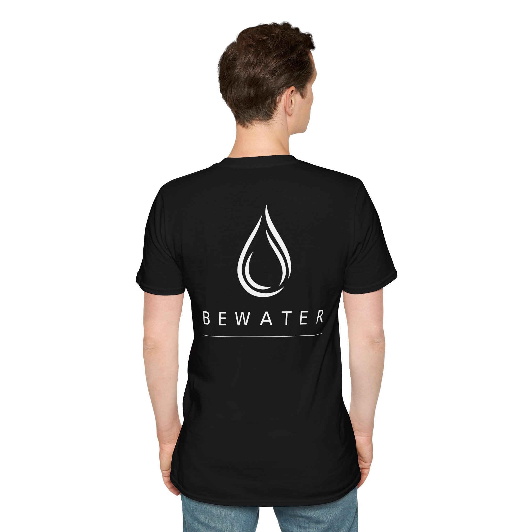 BEWATER Logo BLACK T-Shirt — Minimal Water Drop Graphic Tee
