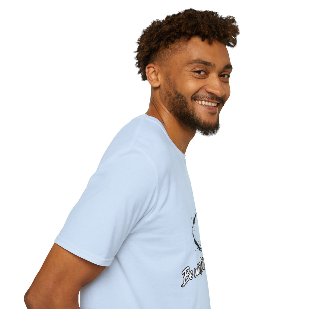 New T‑Shirt Minimal Zen Brush Circle with “Be Water, My Friend” Inspirational Graphic