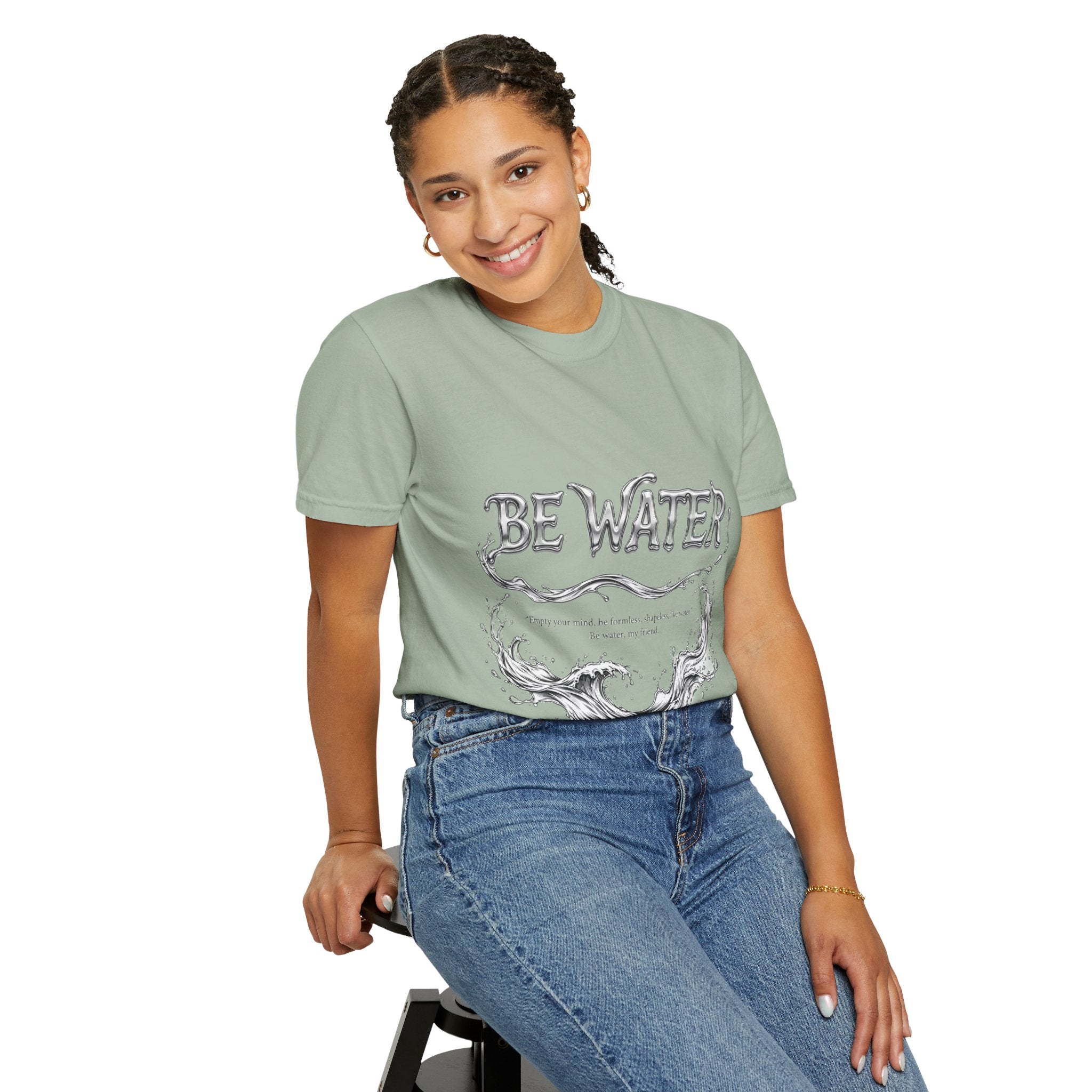 Bruce Lee "Be Water" Philosophy T-Shirt | Garment-Dyed Relaxed Fit, Unisex Style