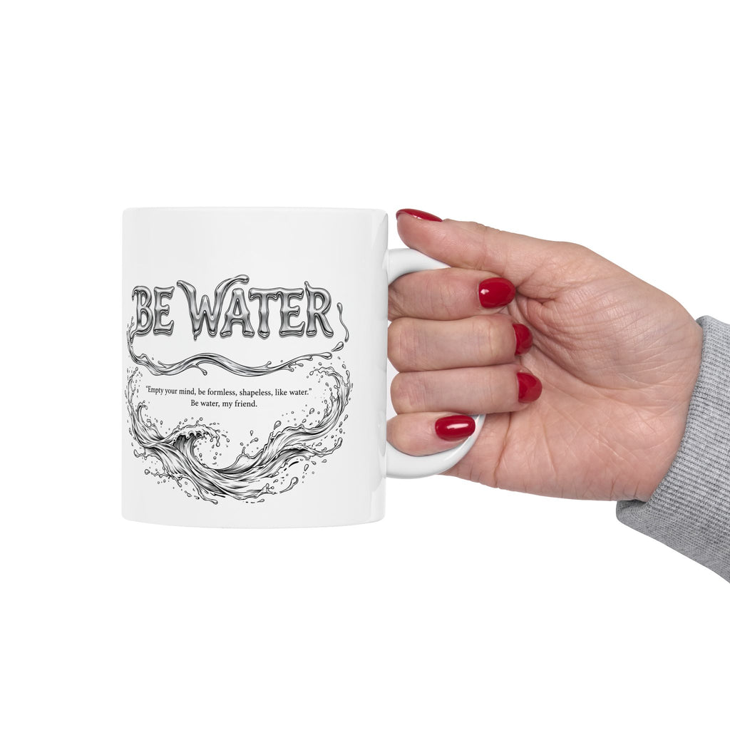 Bruce Lee "Be Water, My Friend" Ceramic Mug – Martial Arts Quote Coffee Cup, Inspirational Gift for Men & Women, Available in 11oz and 15oz