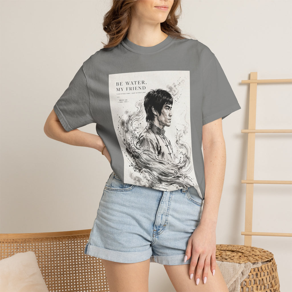 Unisex Garment-Dyed Multiple Colors T-shirt | Bruce Lee's Be Water My Friend