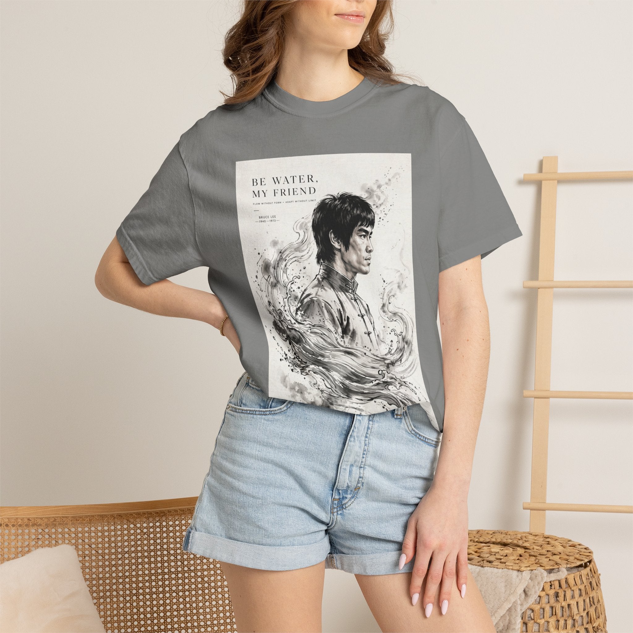 Unisex Garment-Dyed Multiple Colors T-shirt | Bruce Lee's Be Water My Friend