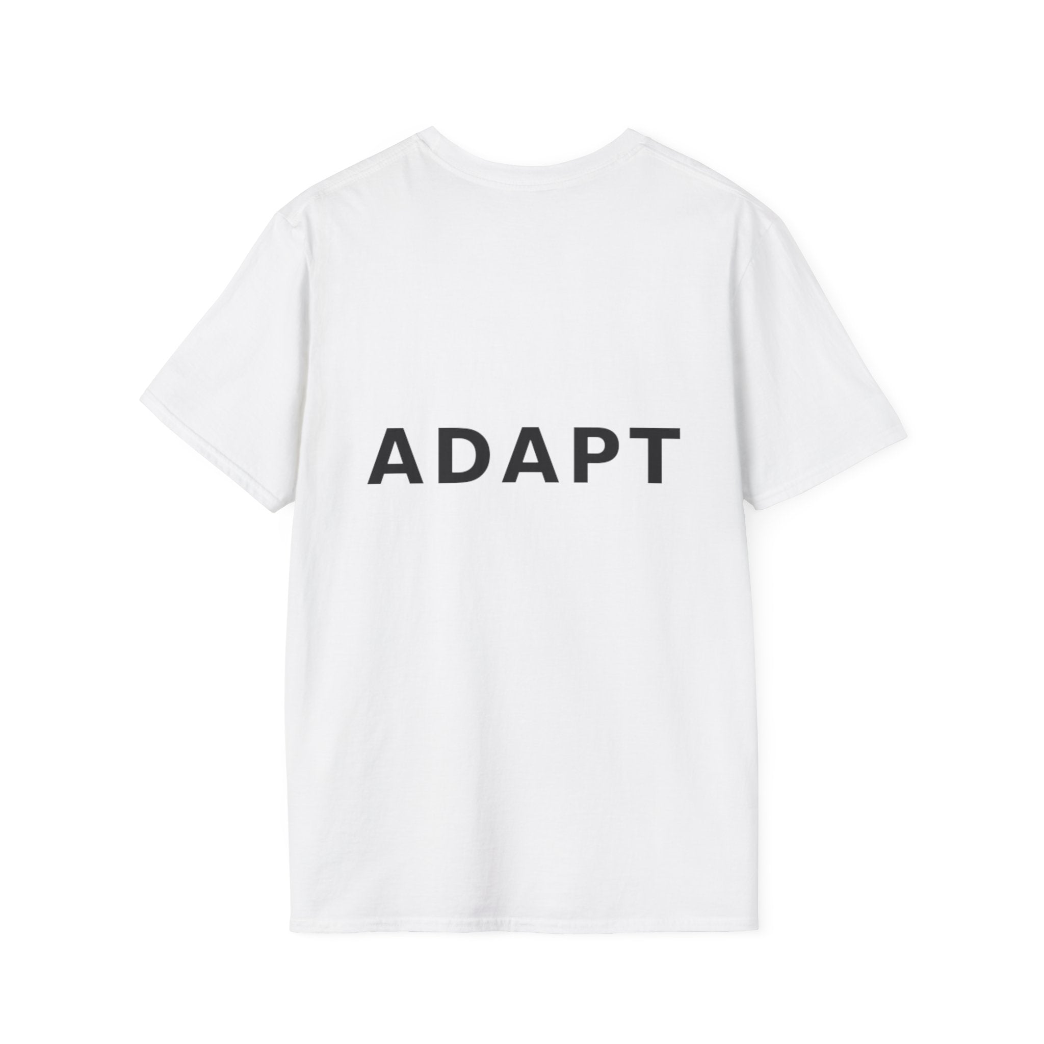 Adapt Unisex Softstyle White T-Shirt Change Is Constant, Adaptation Is Power' Graphic Tee