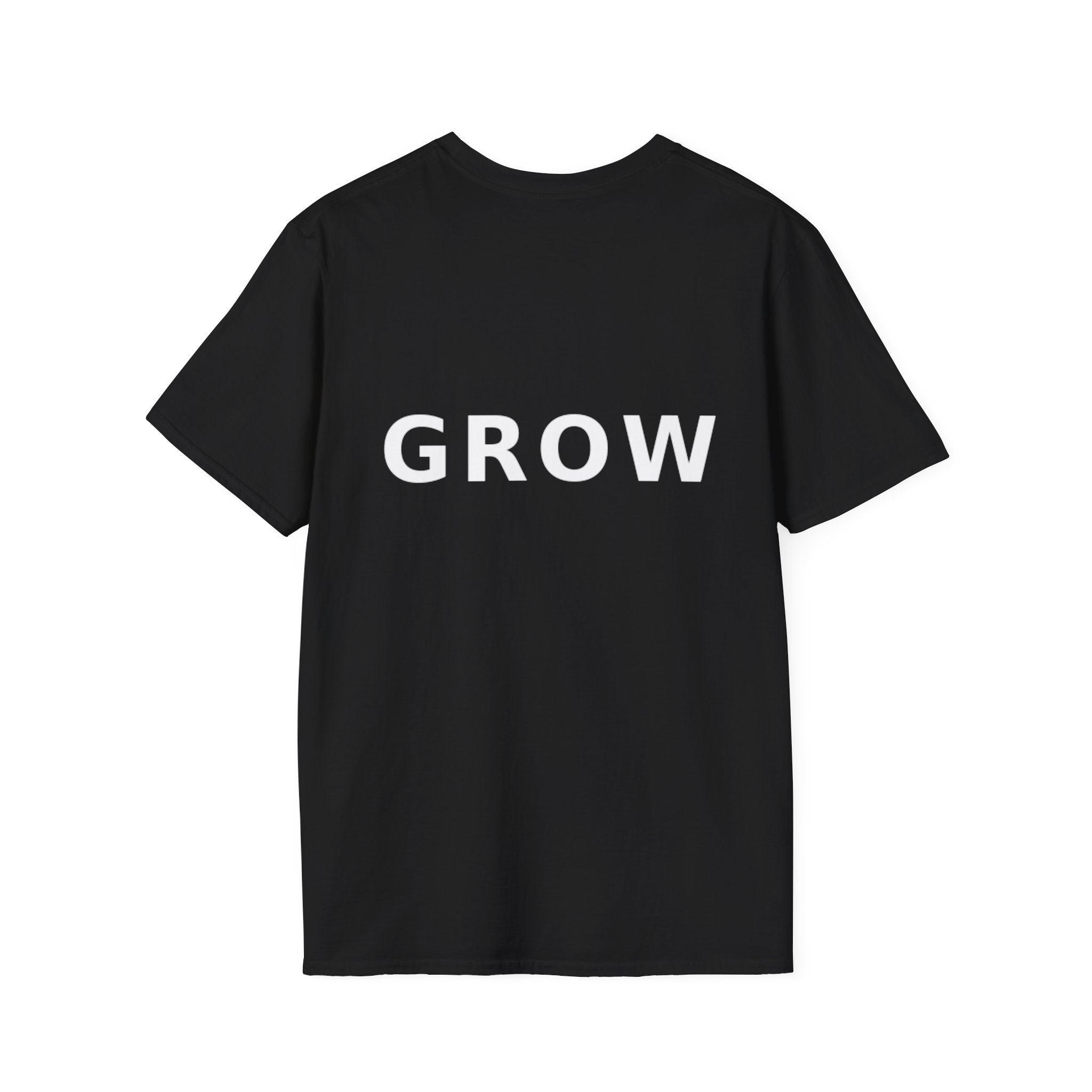 Grow Unisex Softstyle Black T-Shirt EVERY STEP SHAPES WHO WE BECOME' Graphic Tee