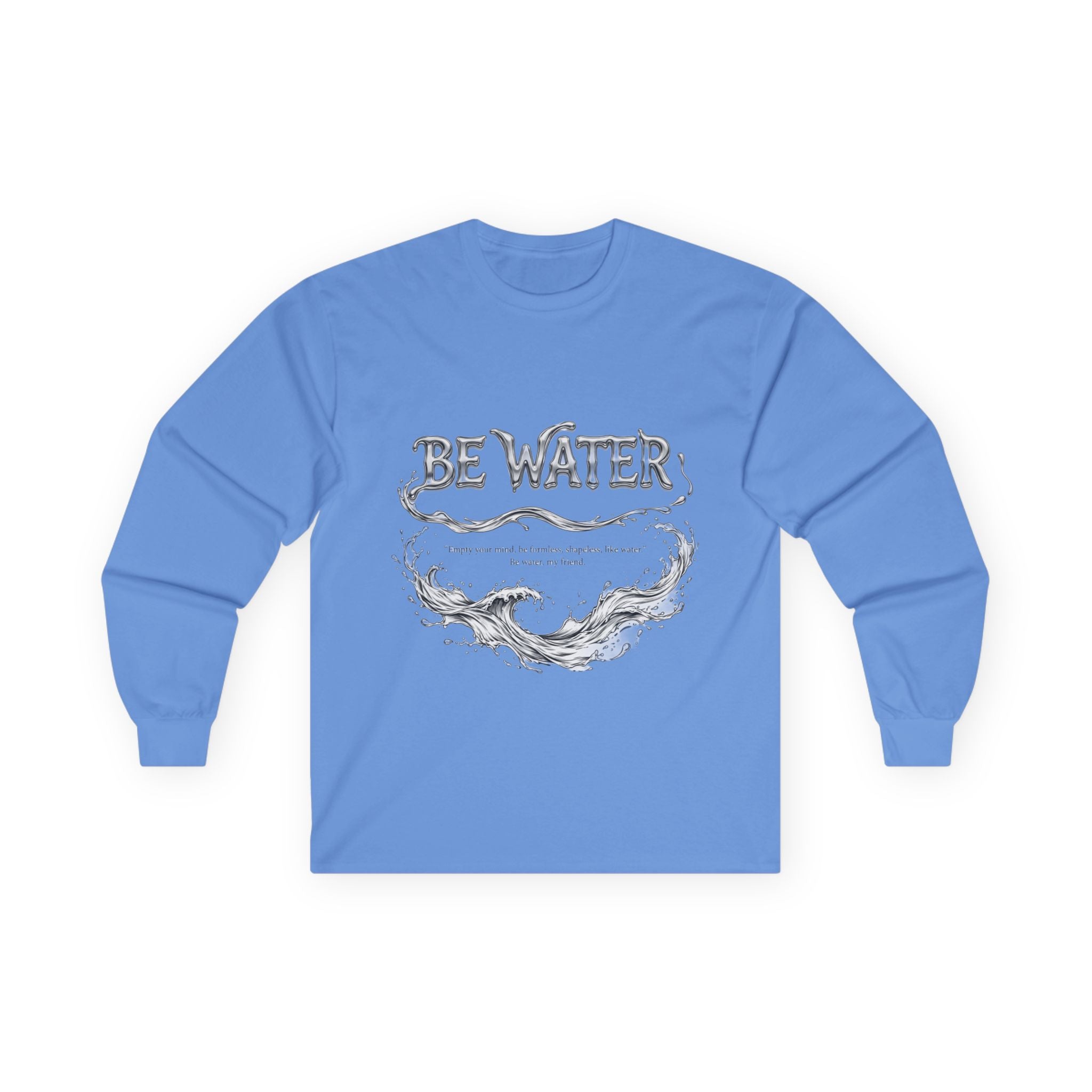 Embrace Adaptability – Bruce Lee "Be Water" Long Sleeve Shirt, Vintage Wash, Soft Touch, Ideal Gift for Philosophers & Warriors