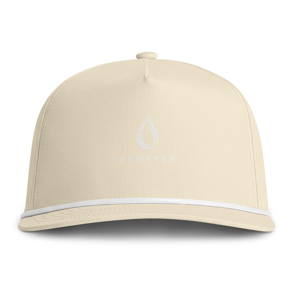 BeWater Sunwashed Rope Cap - Retro Water Drop Logo Rope-Trim Baseball Hat