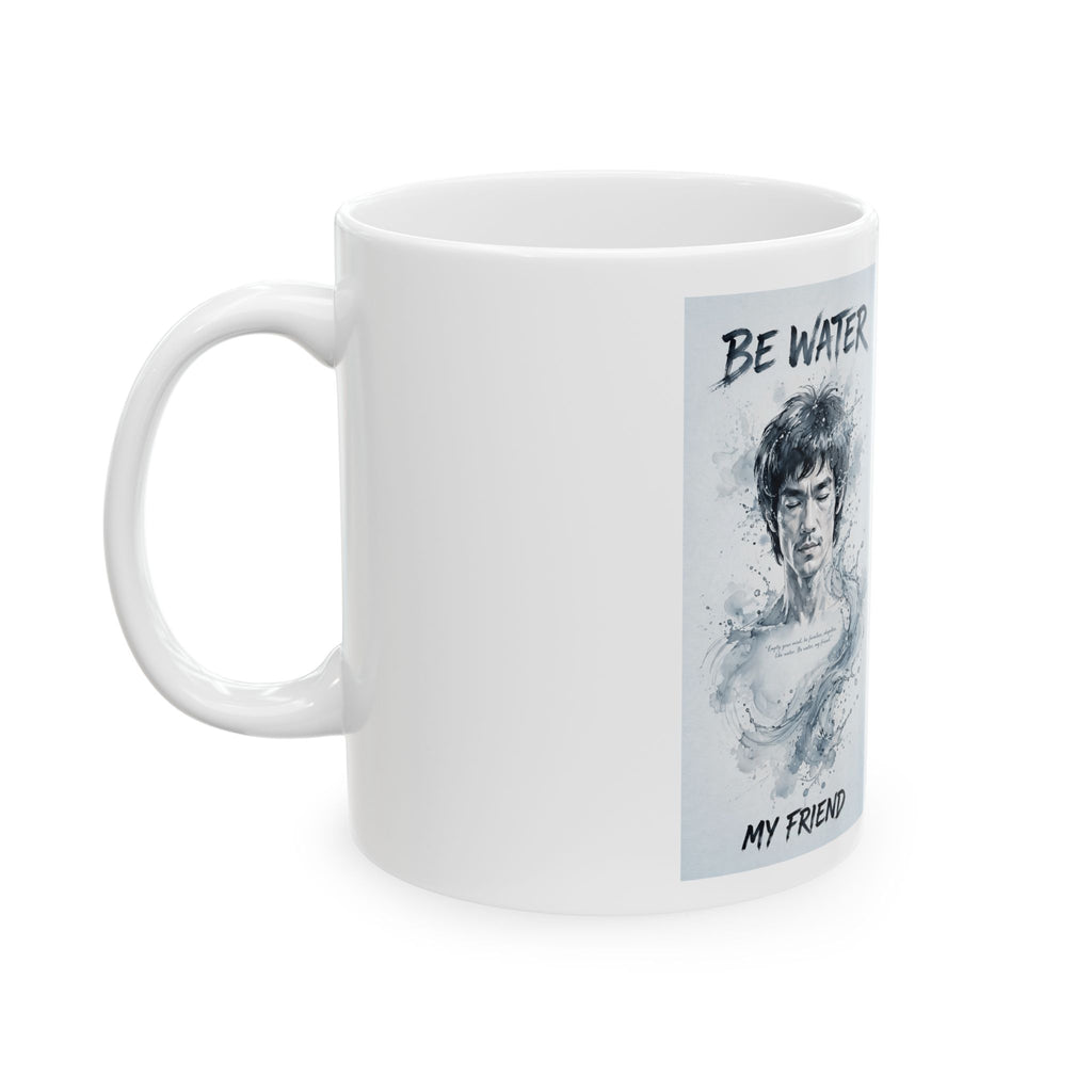 Flow Like Water: Bruce Lee Quote Ceramic Mug – Sip Your Philosophy in Two Sizes