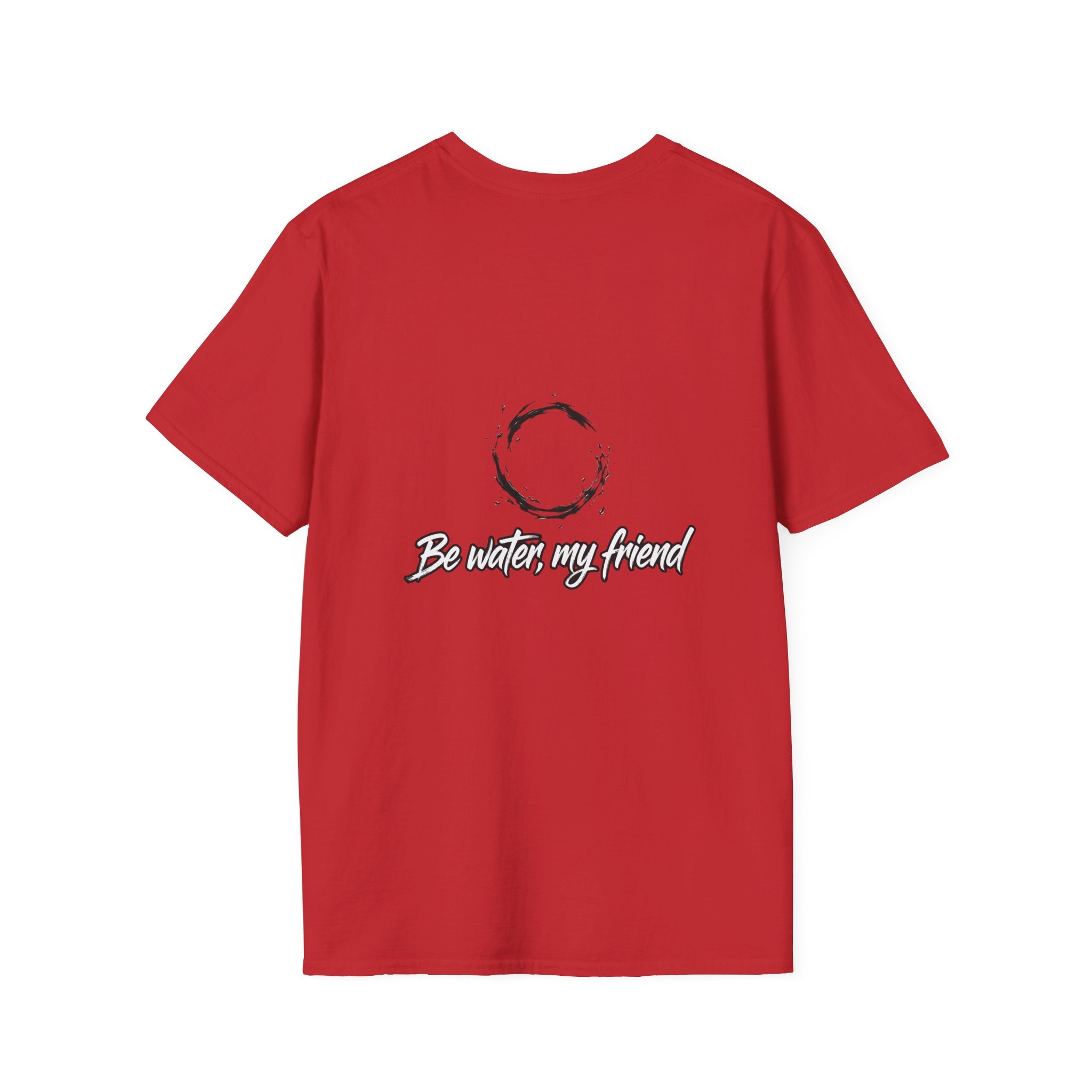 New T‑Shirt Minimal Zen Brush Circle with “Be Water, My Friend” Inspirational Graphic