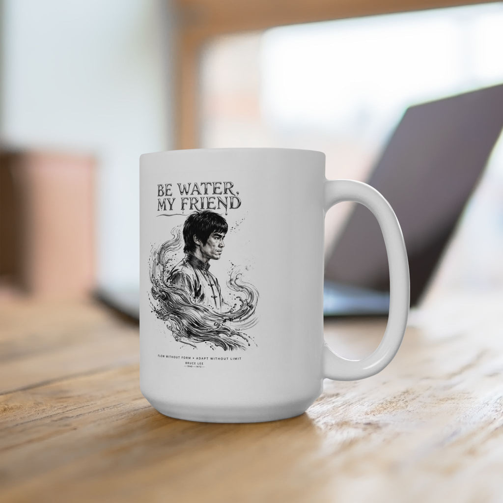 Bruce Lee “Be Water, My Friend” Ceramic Mug – Martial Arts Philosophy Gift (11oz / 15oz)