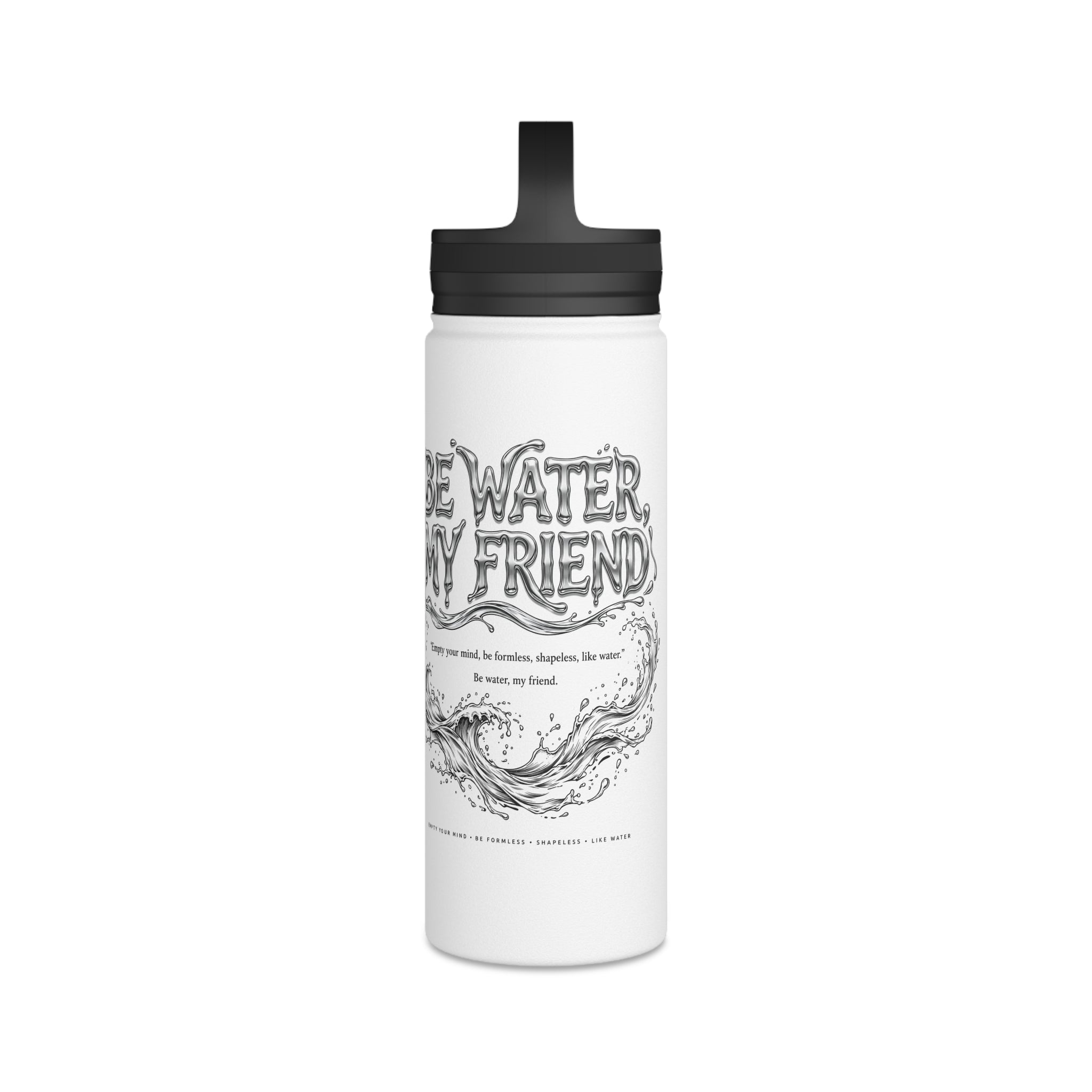 Embrace Adaptability – Bruce Lee "Be Water" Fitness Water Bottle, Ideal Gift for Martial Arts Fans, Athletes, and Mindfulness Seekers