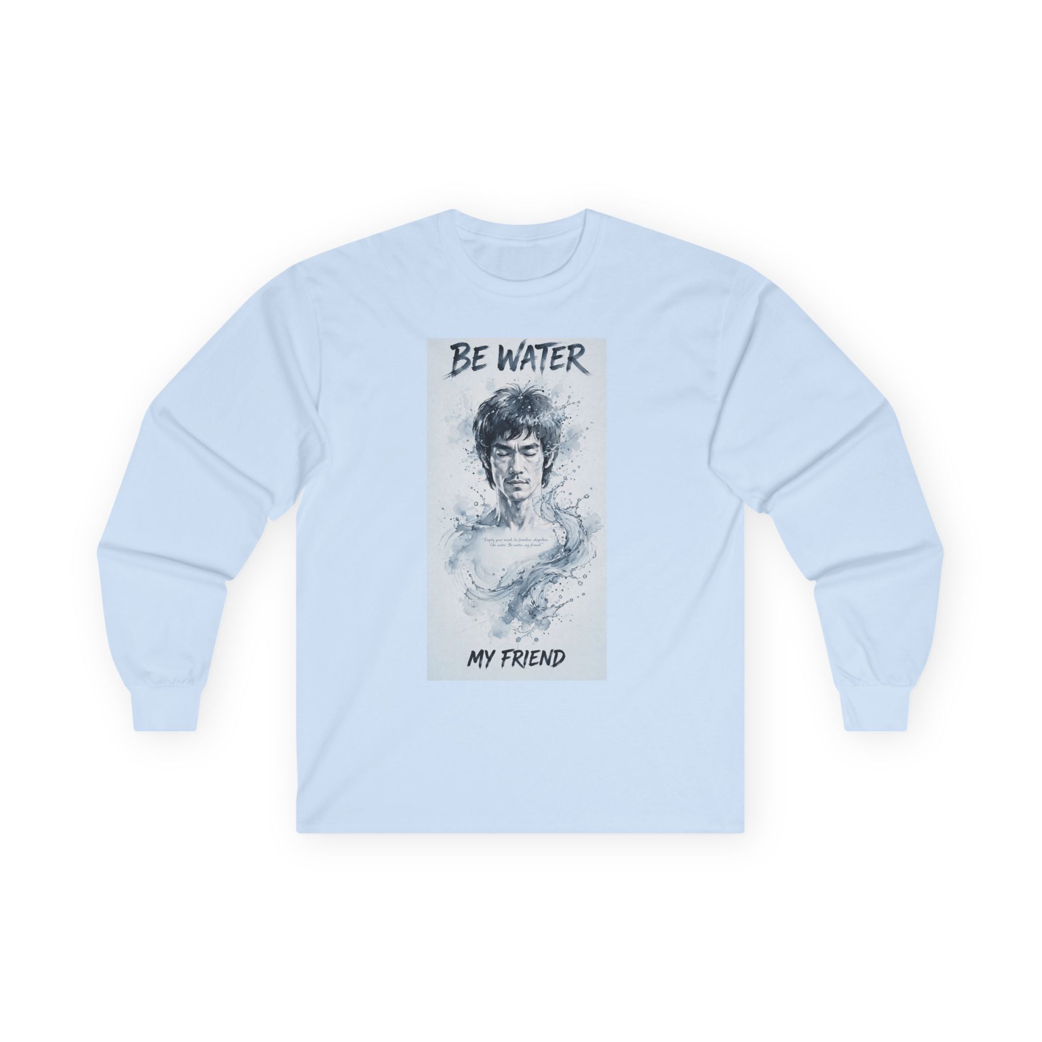 The Water Way Long Sleeve Tee – Bruce Lee's Classic Portrait, Relaxed Cut, Built to Age Gracefully